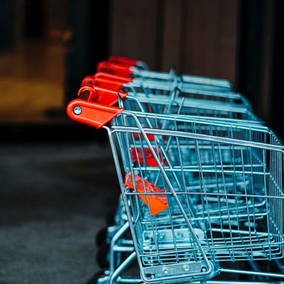 shopping cart on gray floor